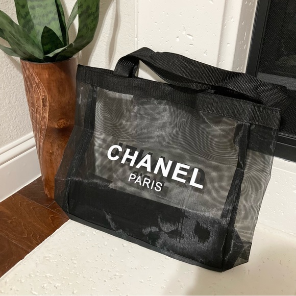 CHANEL Handbags - CHANEL Tote Bag Large Mesh Black and White